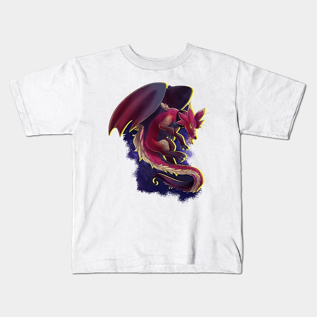 Lucky Dragon Kids T-Shirt by pepperishstudio